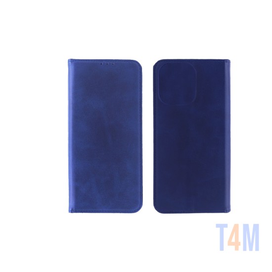 Capa Flip de Couro com Bolso Interno para Xiaomi Redmi 12 4G Azul